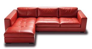 Red L shaped sofa set